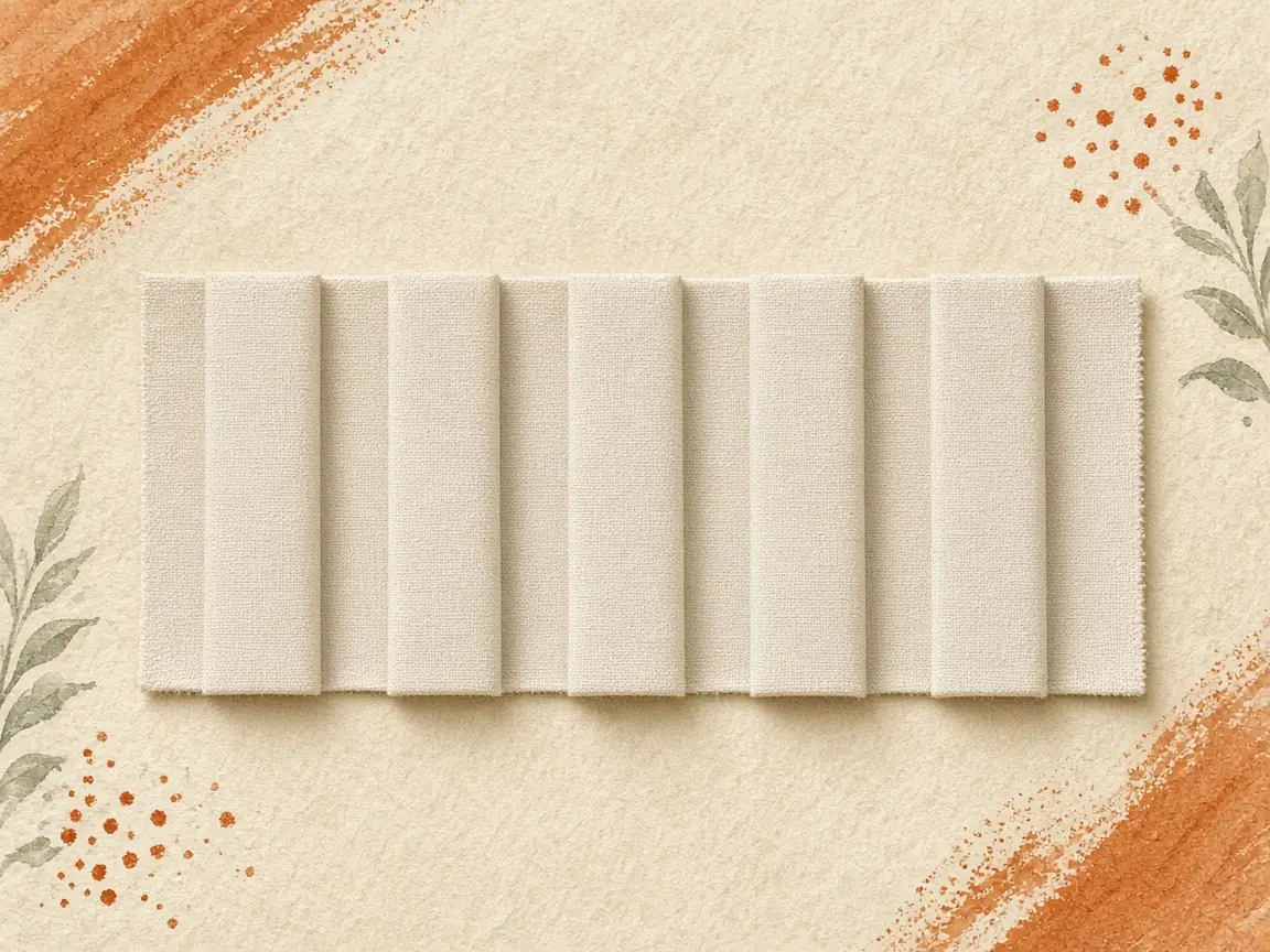 Illustrated fabric swatch with box pleats forming flat panels